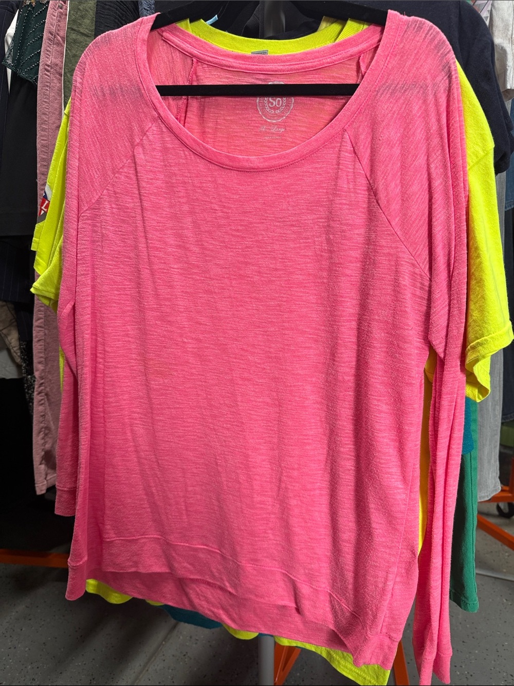SO Bright Pink Scoop Neck Lightweight Women's Top